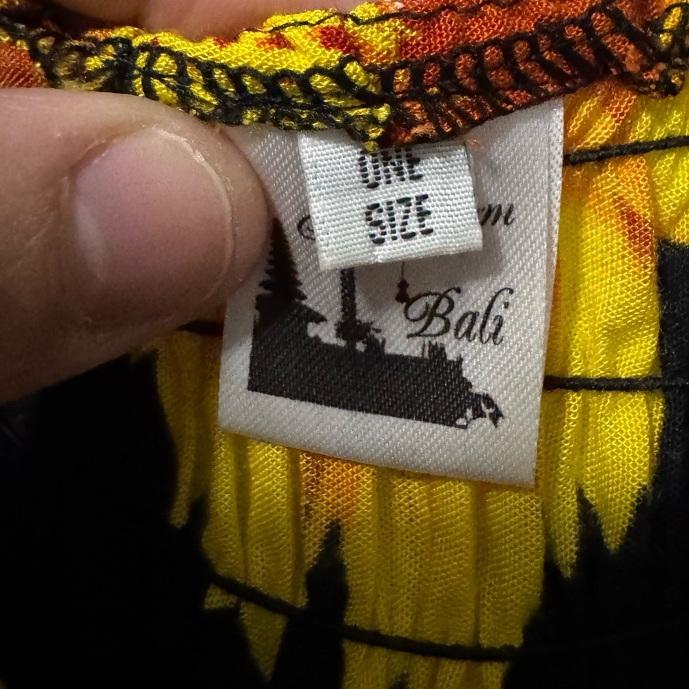 Just from Bali Sunflower Maxi Dress One Size 100% Rayon Boho Floral - Picture 4 of 8